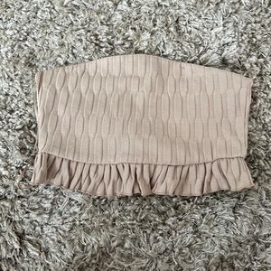 Zara beige strapless crop top small